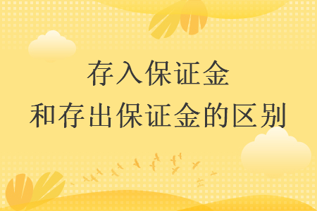 存入保證金和存出保證金的區別