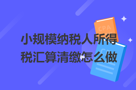 小规模纳税人所得税汇算清缴怎么做