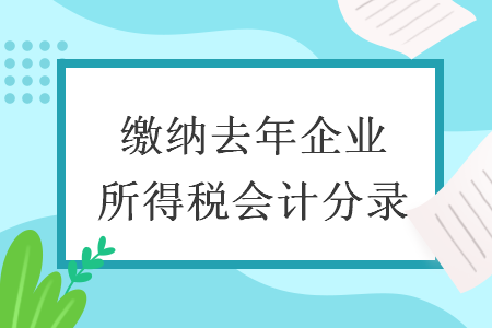 缴纳去年企业所得税会计分录