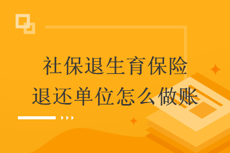 社保退生育保险退还单位怎么做账