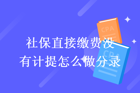 社保直接缴费没有计提怎么做分录