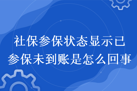 社保参保状态显示已参保未到账是怎么回事