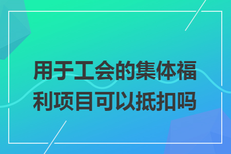 用于工会的集体福利项目可以抵扣吗