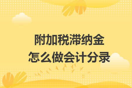 附加税滞纳金怎么做会计分录