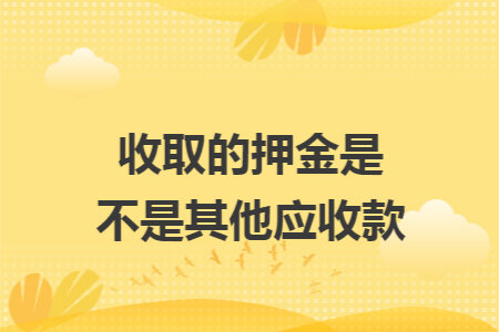 收取的押金是不是其他应收款