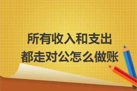 所有收入和支出都走对公怎么做账