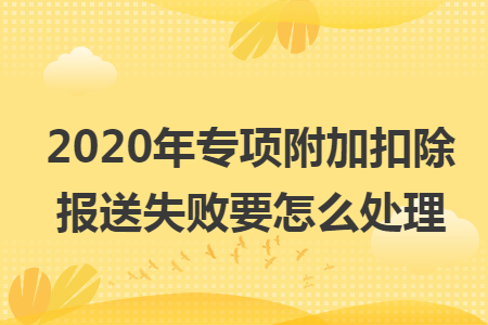 2020年专项附加扣除报送失败要怎么处理