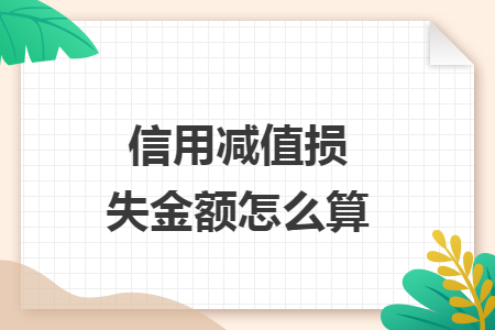 信用减值损失金额怎么算