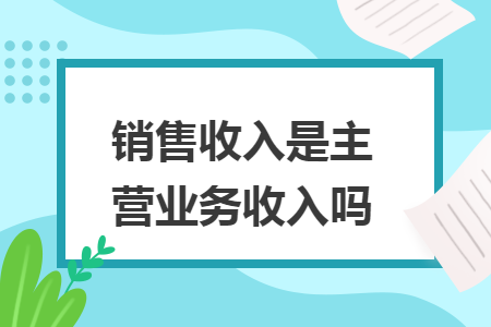 销售收入是主营业务收入吗