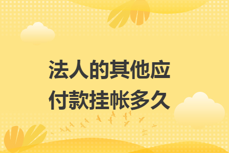 法人的其他应付款挂帐多久