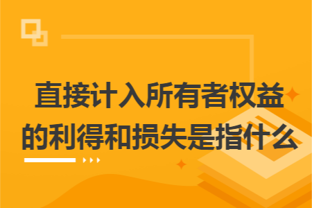 直接计入所有者权益的利得和损失是指什么