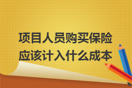 项目人员购买保险应该计入什么成本