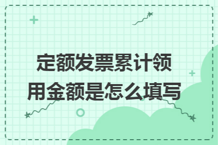 定额发票累计领用金额是怎么填写