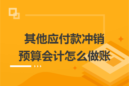 其他应付款冲销预算会计怎么做账