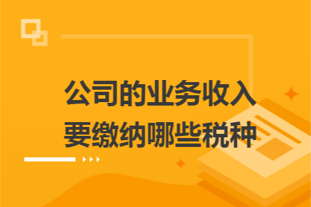 公司的业务收入要缴纳哪些税种