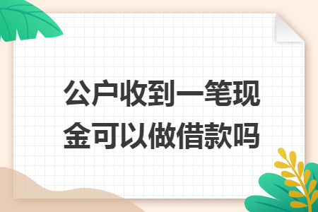 公户收到一笔现金可以做借款吗