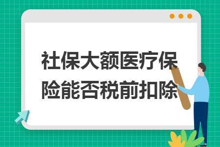 社保大额医疗保险能否税前扣除