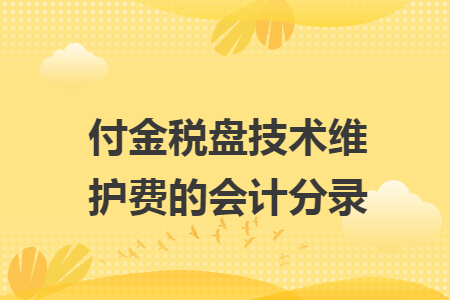 付金税盘技术维护费的会计分录