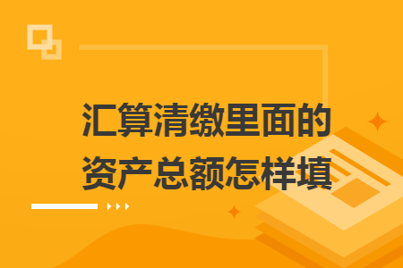 汇算清缴里面的资产总额怎样填