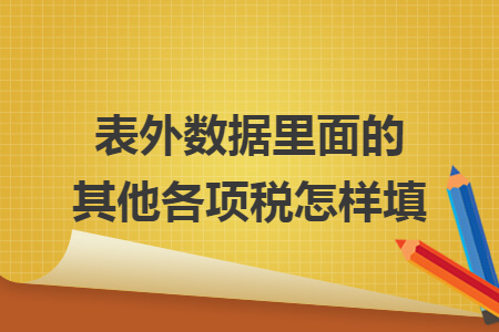 表外数据里面的其他各项税怎样填