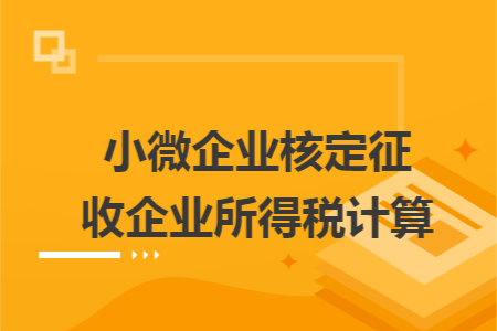 小微企业核定征收企业所得税计算