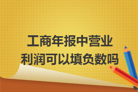 工商年报中营业利润可以填负数吗