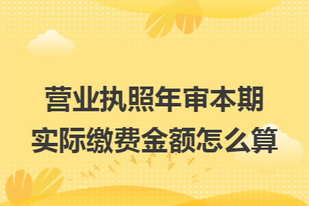 营业执照年审本期实际缴费金额怎么算