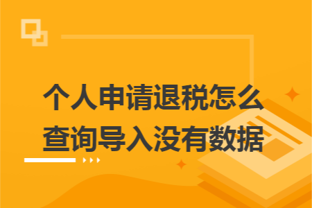 个人申请退税怎么查询导入没有数据