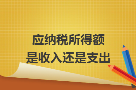 应纳税所得额是收入还是支出