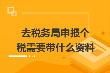 去税务局申报个税需要带什么资料