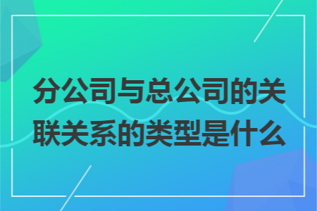 分公司与总公司的关联关系的类型是什么