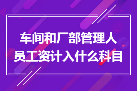 工资计入什么科目(厂部管理人员工资计入什么科目)