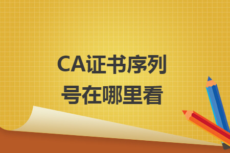 CA证书序列号在哪里看