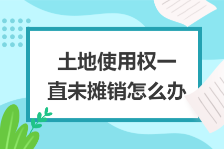 土地使用权一直未摊销怎么办