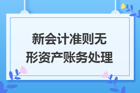 新会计准则无形资产账务处理