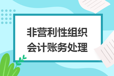 非营利性组织会计账务处理