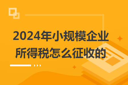 2024年小规模企业所得税怎么征收的