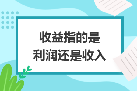 收益指的是利润还是收入