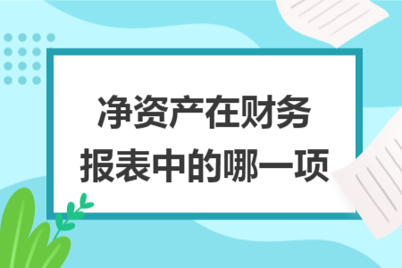 净资产在财务报表中的哪一项