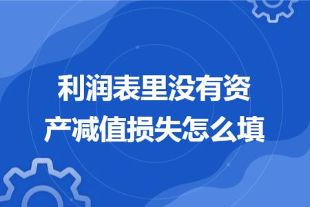 利润表里没有资产减值损失怎么填