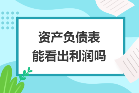 资产负债表能看出利润吗