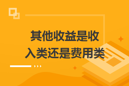 其他收益是收入类还是费用类