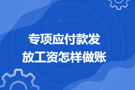 专项应付款发放工资怎样做账