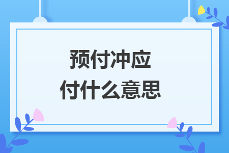 预付冲应付什么意思