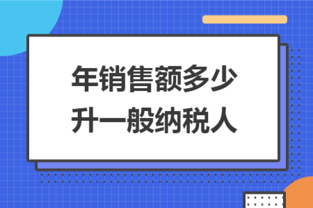 年销售额多少升一般纳税人