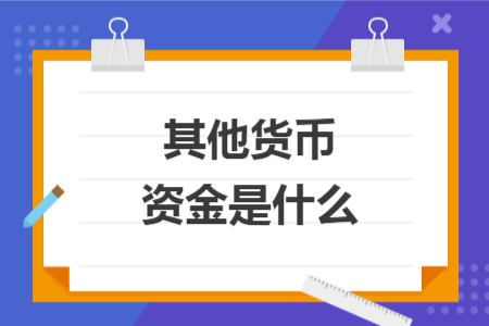 其他货币资金是什么